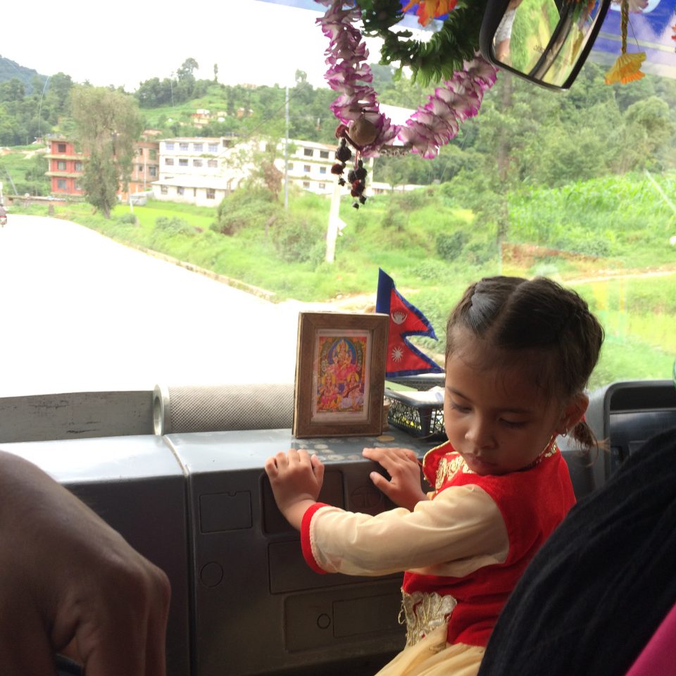 Public transport guide nepal, nepali girl, bus